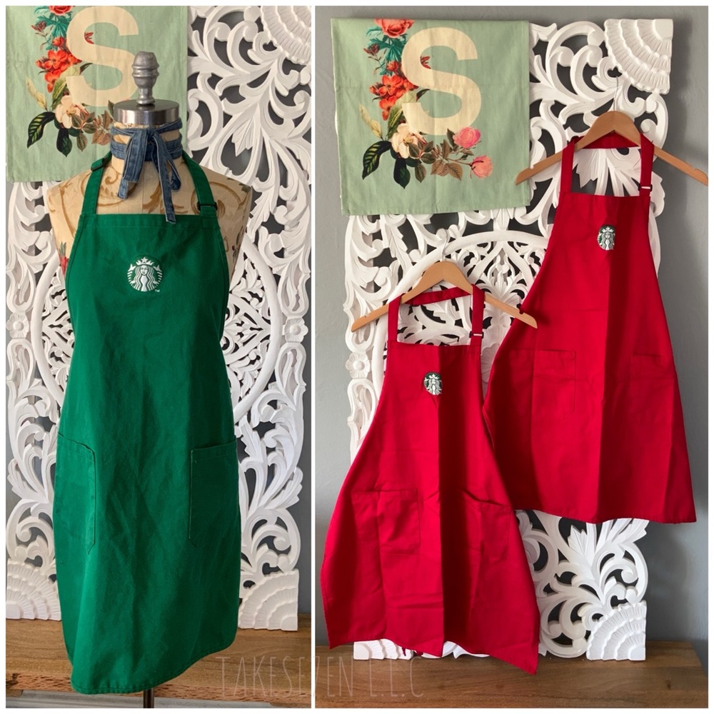 Starbucks | barista apron one size choose from green and red aprons